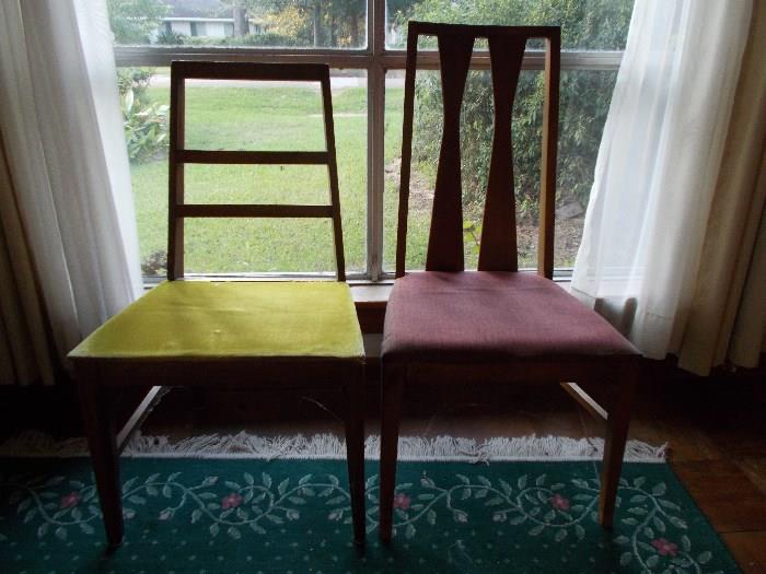 2 Danish Modern Chairs with upholstered seats  -  sold individually/separately...