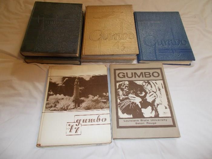 LSU Gumbo Yearbooks - for the LSU fan who doesn't have everything!!!!!!! - 1941 (2); 1943 (2); 1945 (1); 1947 (1); 1977 (1) - real LSU Collectibles!!!!!!!!!!!!!!!