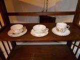 # Vintage Cups & Saucers - Left:  M & C France; Middle: Haviland France; Right: Unmarked 