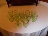 Depression Era Small Green Glasses (11 of these) & Green Lid - ALL Sold Individually!!!!