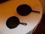 Cast Iron Skillets - Left - Small One Marked - Made in USA; Right: Marked Wagner Ware - Good Pieces!!!!! - Sold Individually!!!!