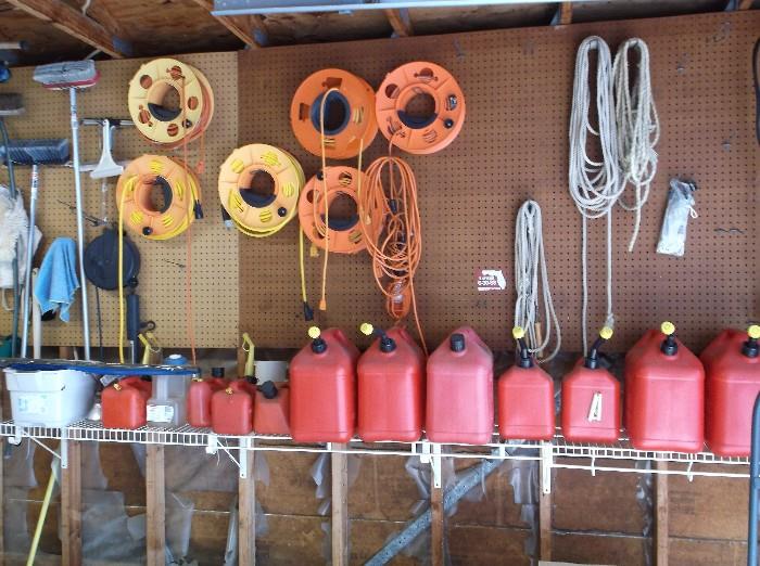 Gas cans and electrical cords
