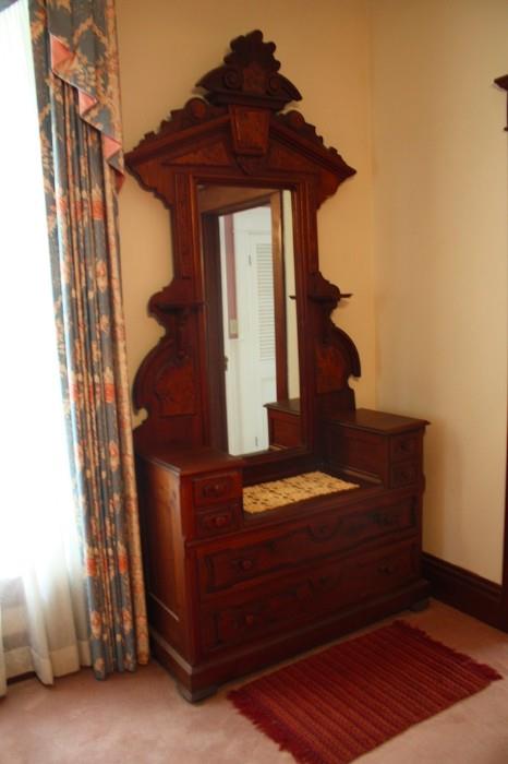 Antique Eastlake vanity and mirror. part of 3-piece set