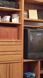 WOOD ENTERTAINMENT CENTER, TV'S & ELECTRONICS