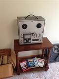 VINTAGE reel to reel player, box of reel to reel tapes