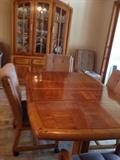 Dining room table, 6 chairs and china hutch