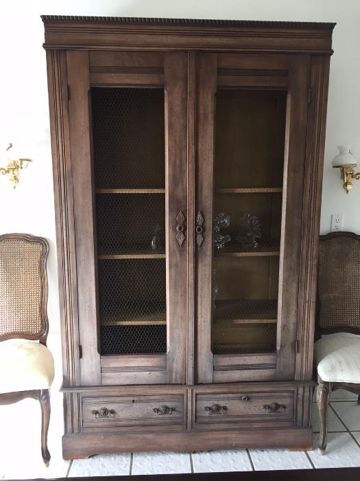 18th century French country armoire with wire