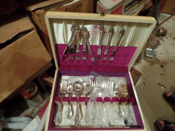 Sets of silver plate and sterling