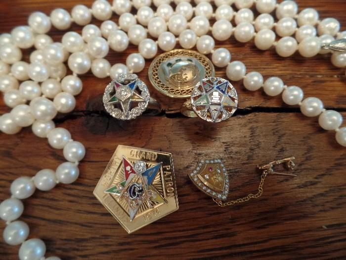 Masonic jewelry and cultured pearls