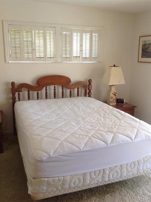 Queen Headboard with Mattress and Box Spring