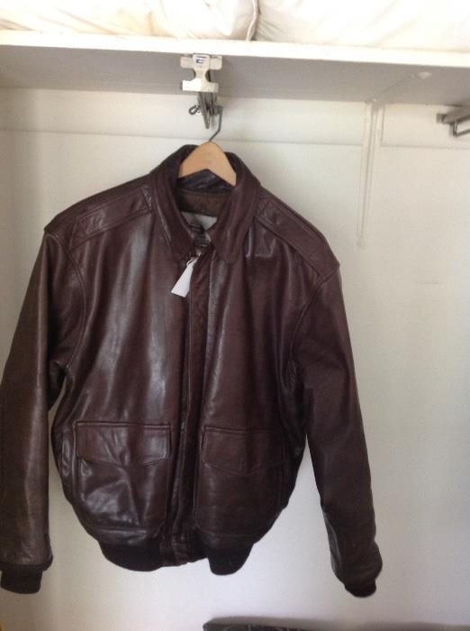 Vintage Military Leather Bomber Jacket 