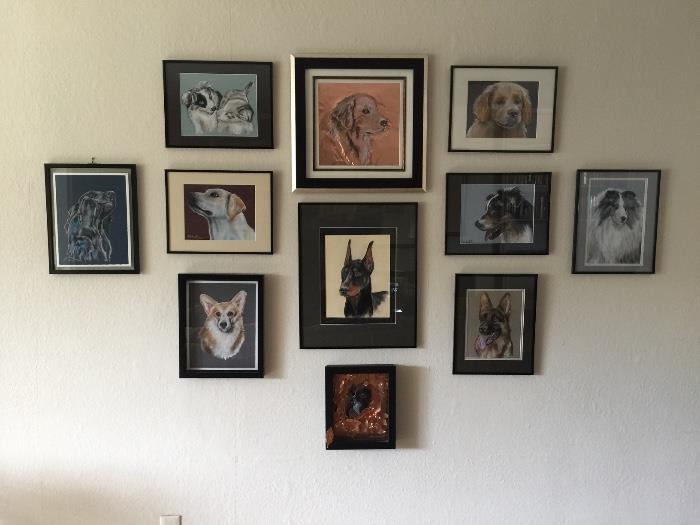 Pastel Dog Drawings by Featured Artist Kathi Leonhardt