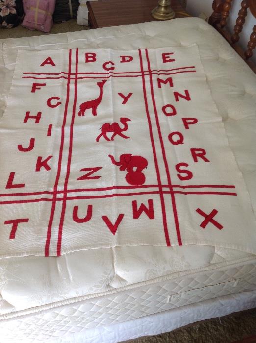 Antique Alphabet and Animal Baby Blanket