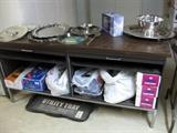 SILVERPLATE ITEMS AND CREDENZA