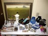 BARBIE DOLL, JEWELRY, DECANTERS ETC