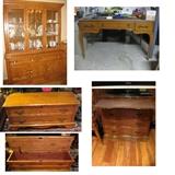 CHINA CABINET, TRUNK, DESK, CHEST/DESK