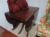 Vintage Drop Leaf Table with Harden Wing Back Chair Adjacent