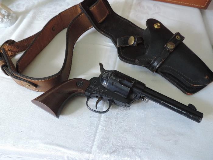 Rare Vintage Western Style BB Gun with Leather Holster