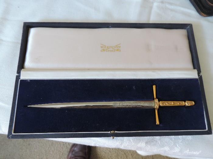 Wilkinson Miniature Sword with Gold and Sterling Silver Trim