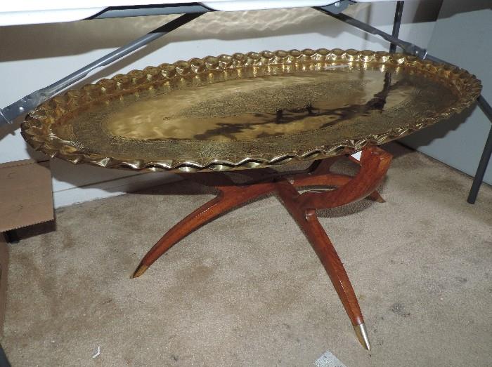Mid Century Modern Brass Table with Spider Legs
