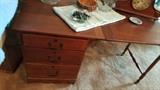 Antique drop leaf desk end table with key locks