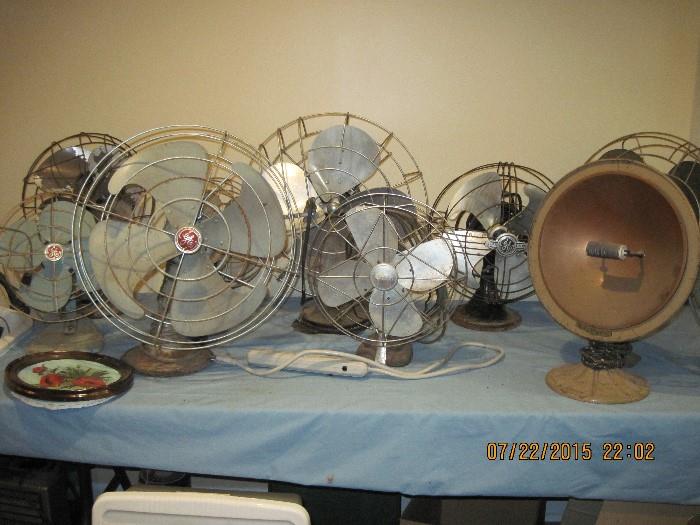 Collection of vintage electric fans