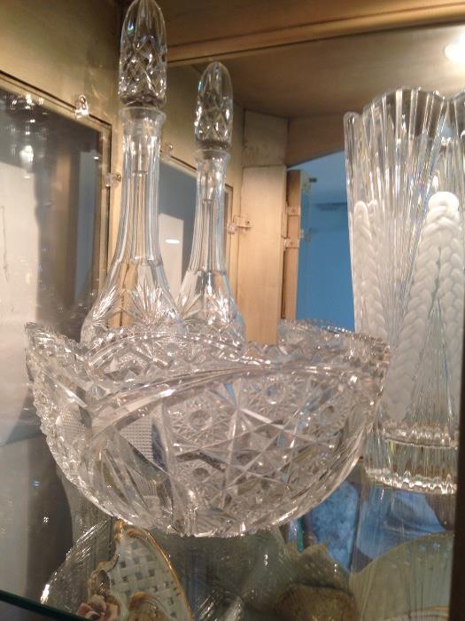 Vintage cut glass & crystal 