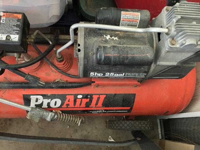 Pro Air II 5 Hp 25 galloon oiless air compressor