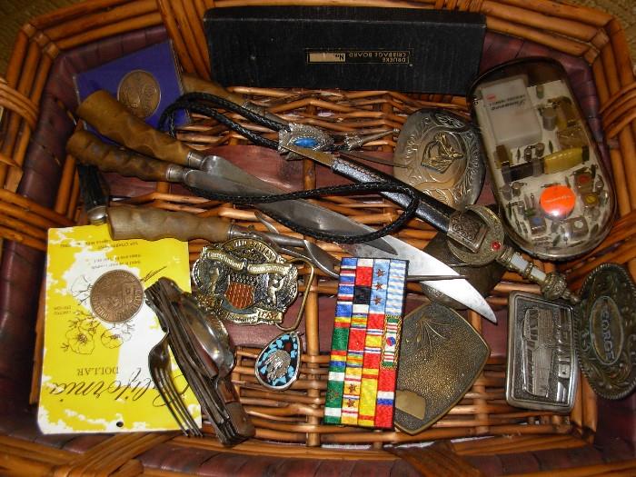 Buckles..bolo ties..carving set..etc