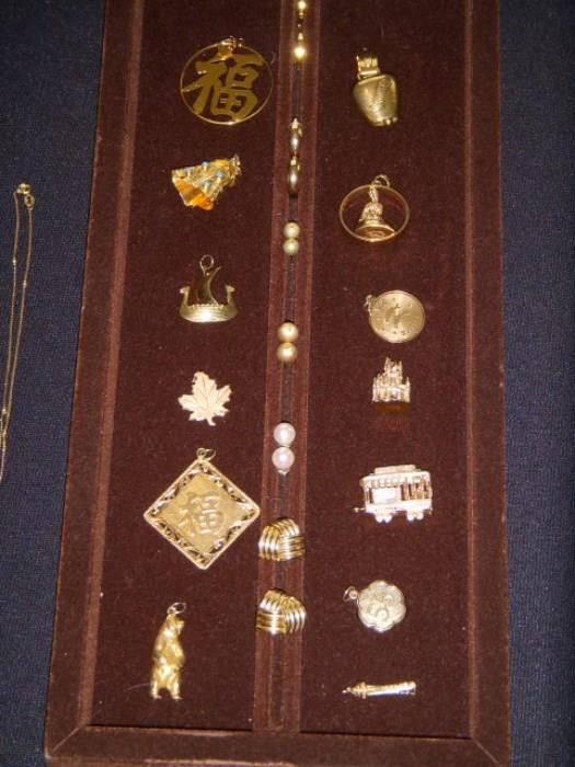14 karat & 18 karat charms and earrings
