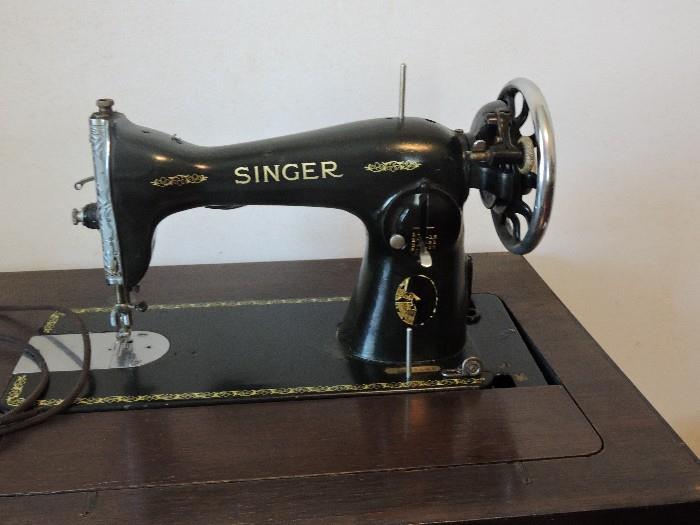 Singer Sewing Machine with treadle. Serial # starts with "C" made in Wittenberg Germany Circa 1940's