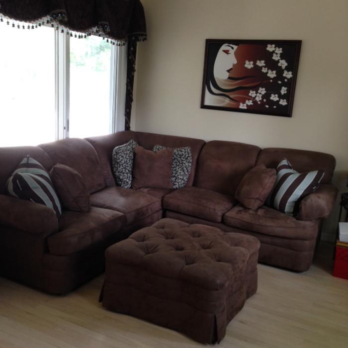 3 SECTION SOFA WITH MATCHING OTTOMAN