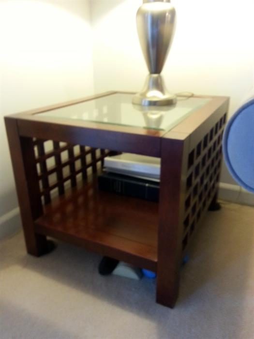 1 of a pair of end tables