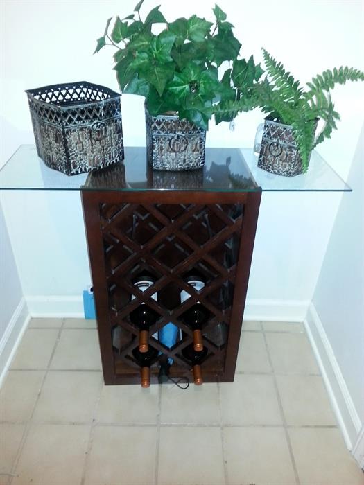 Wine Rack With Glass Top