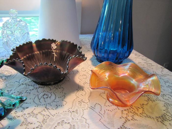 Northwood, and Fenton carnival glass