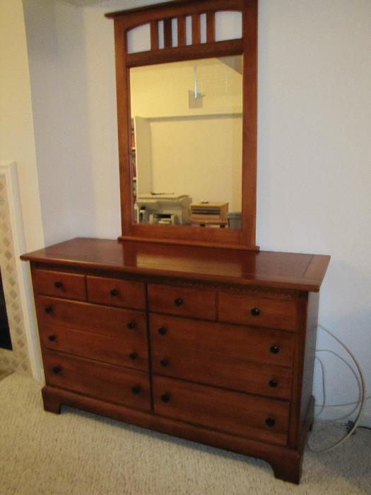 The dresser and mirror (mission style) for the queen bedroom suite