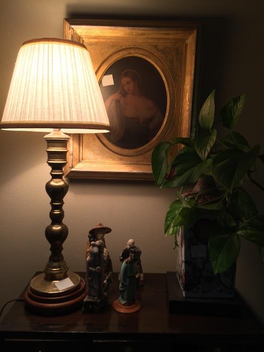 Old print in elegant frame, Mud Men, one of large collection good lamps.