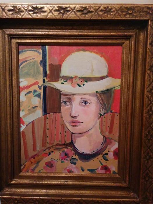 Clark Walker painting of Woman in Hat.