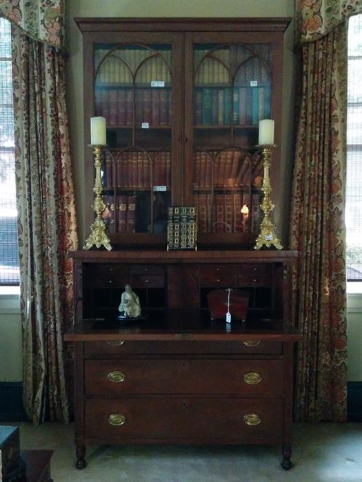 Another view of the fine English Georgian Secretary. Hardly visible here is the excellent fitted desk interior.