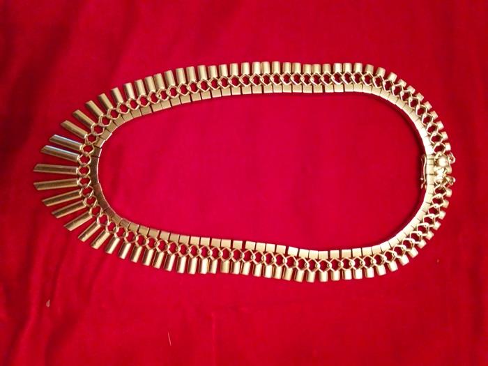 A heavy and handsome 18-carat yellow gold fringe Necklace  - quite unusual designer piece.