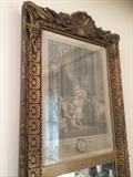 Antique gilded Trumeau (looking glass) with engraving The Empty QUIVER'