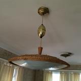 Scandanaian 1950's modern retractable lamp , wood toggle pesent bu not shown