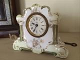 1920's Ansonia miniature porcelain mantle clock