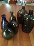 Collection of early American Bottles and Flasks