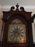 Antique English 8 inches 1" tall Long Case Clock, with moon phase dial