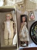Molded bisque German doll and Lingerie Lou