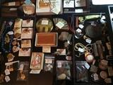 Compacts, sterling, ornaments, costume jewelery