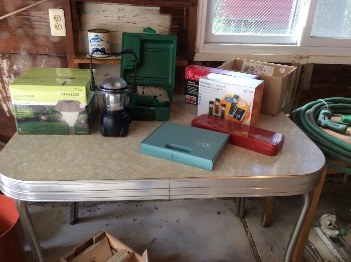 MCM table, assorted household tools