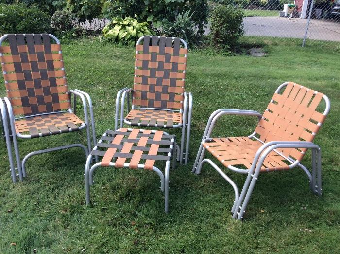 Vintage woven lawn seating