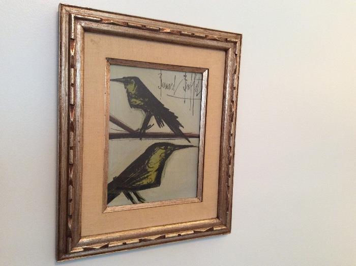 1960s framed bird print
